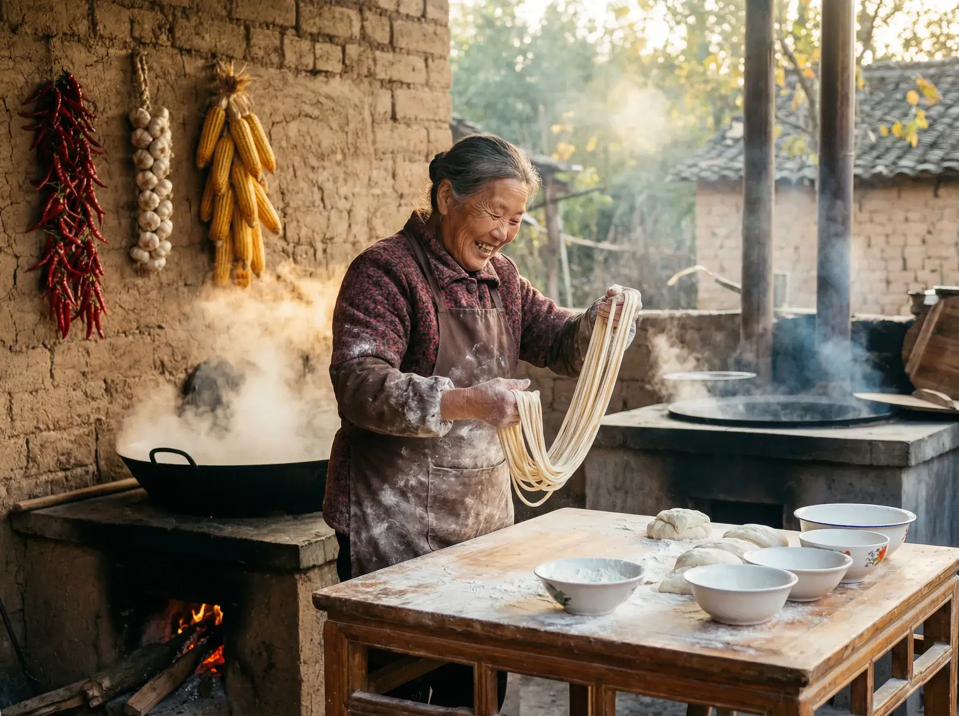 农家大嫂手擀面 - 微信头像国旗渐变怎么弄 乡村美食